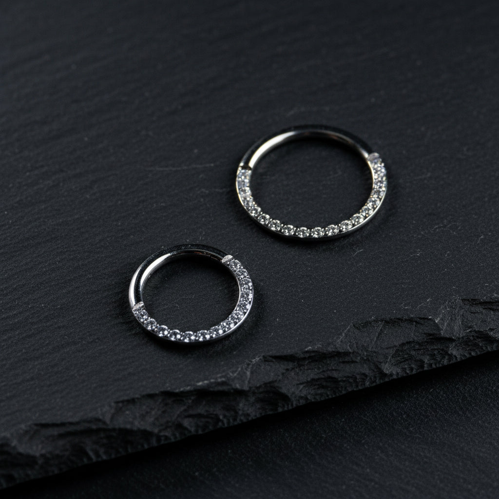 CZ Forward Facing Hoop Ring