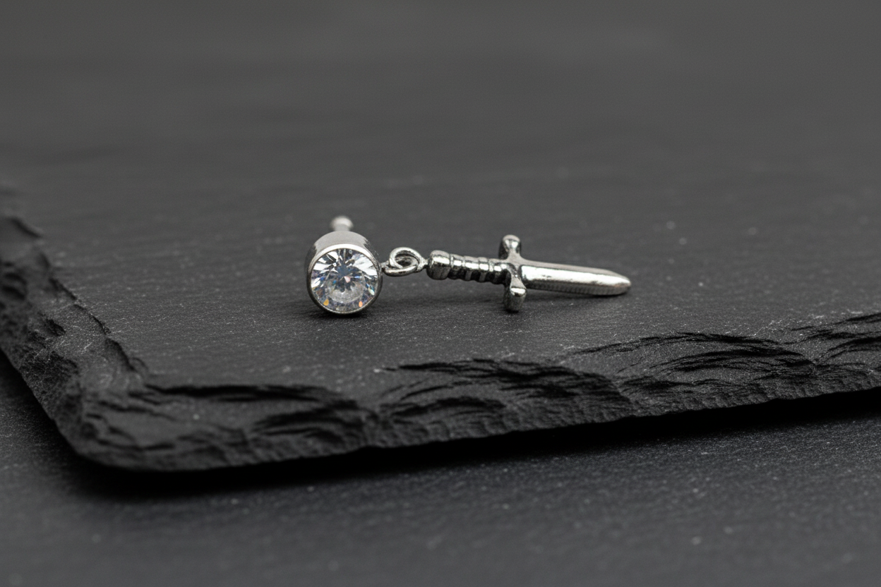 CZ Dagger End | Lobe, Helix & Tragus