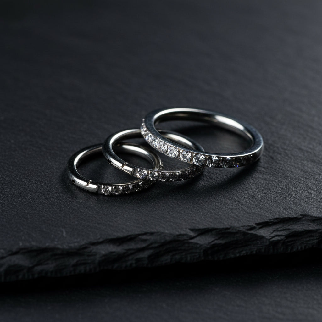 Crystal Row Clicker Ring