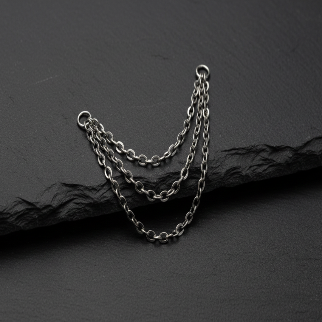 Drip-Link — Cadena colgante de titanio para piercing