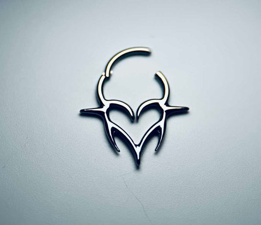 Silver Heart Titanium Clicker Ring