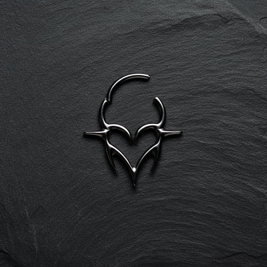 Silver Heart Clicker Ring