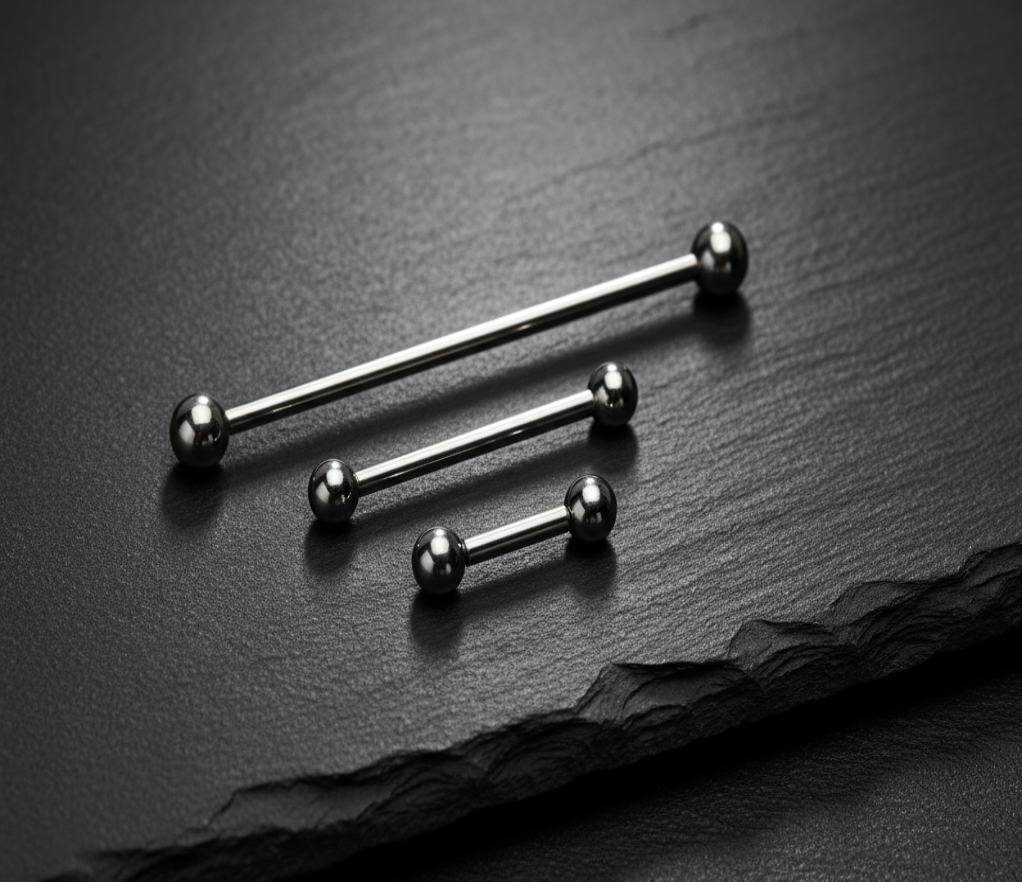 Internally Threaded Barbell with Balls | Nipple | Industrial | Tongue | Bridge