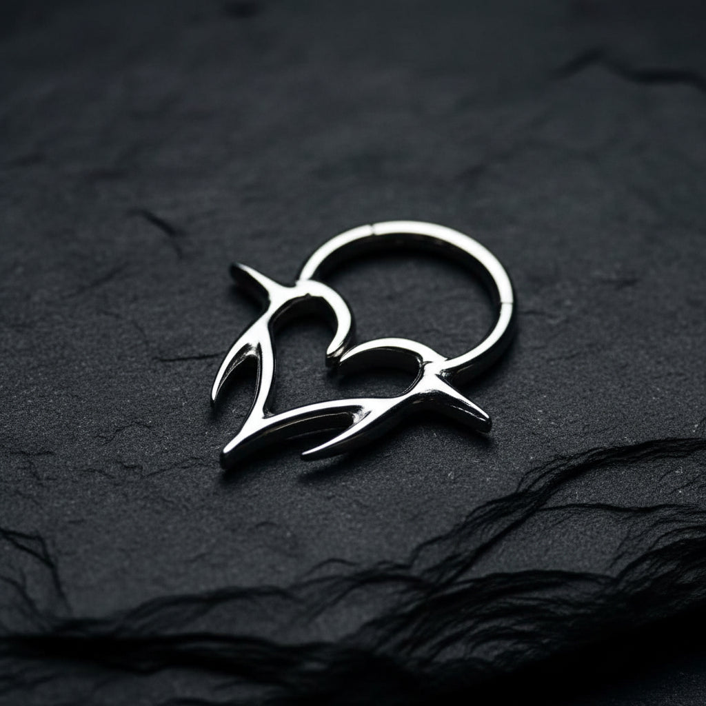 Silver Heart Clicker Ring