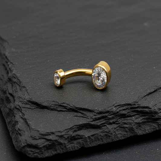 Clásicos — Piercing de titanio Gem Duo para ombligo