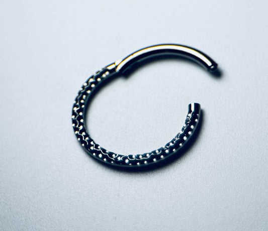 Ribbed Titanium Clicker Ring