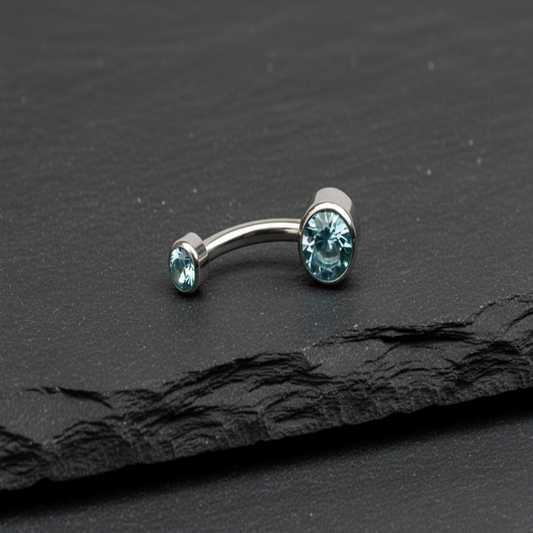 Clásicos — Piercing de titanio Gem Duo para ombligo
