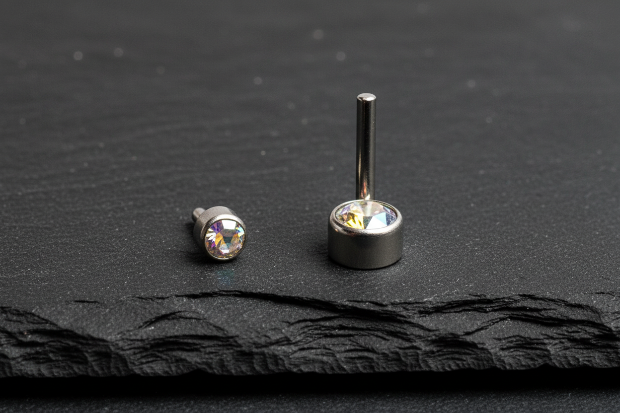Classique — Barre de nombril Titanium Gem Duo