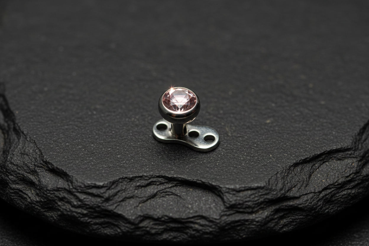Pink CZ Gem Dermal Top