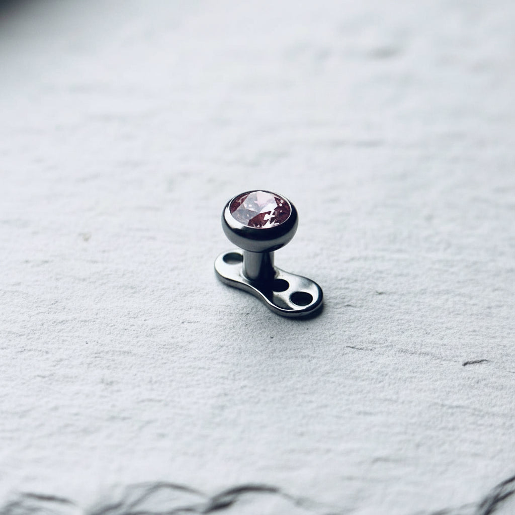 Pink CZ Gem Dermal Top