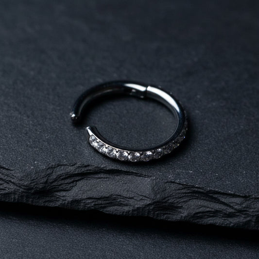 Crystal Row Clicker Ring