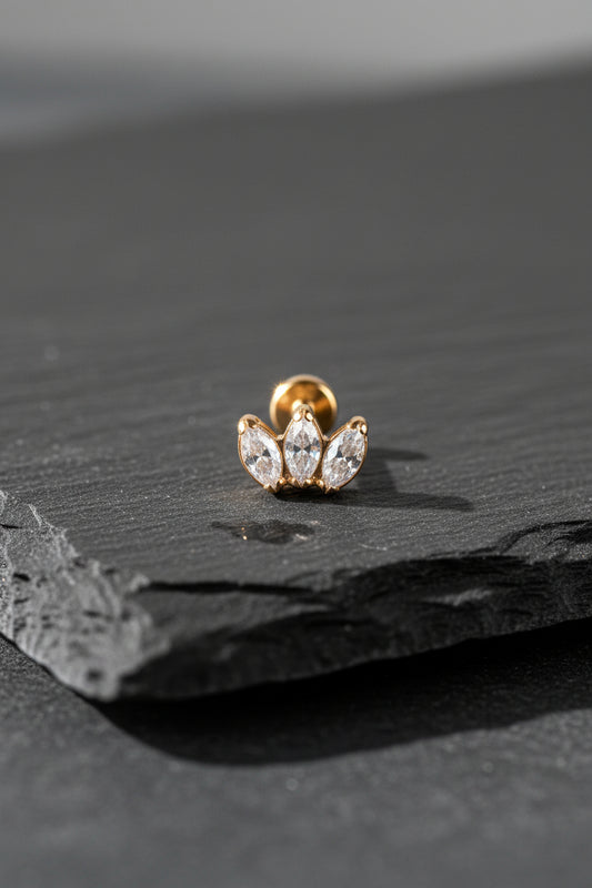 Eterna PVD Threadless/ Push Pin Stud