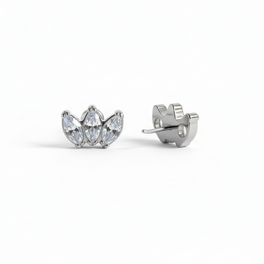 Triple Marquise CZ Stud