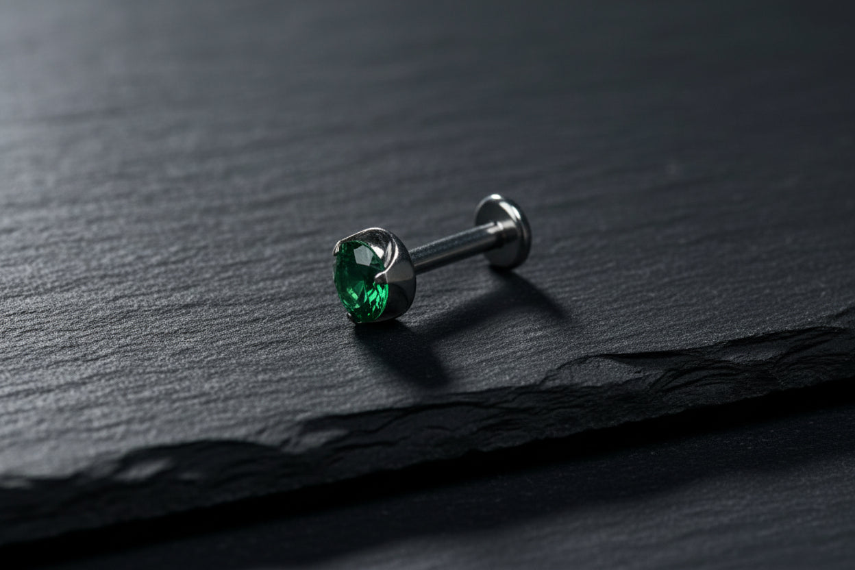 Green Prong CZ Threadless End