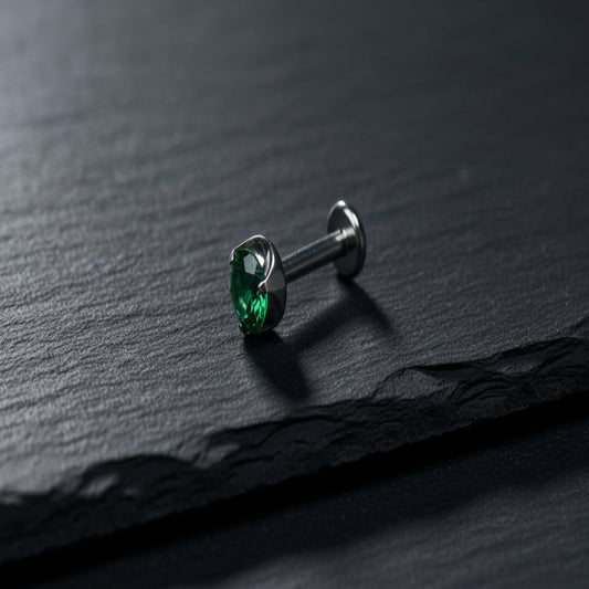 Green Prong CZ Threadless End