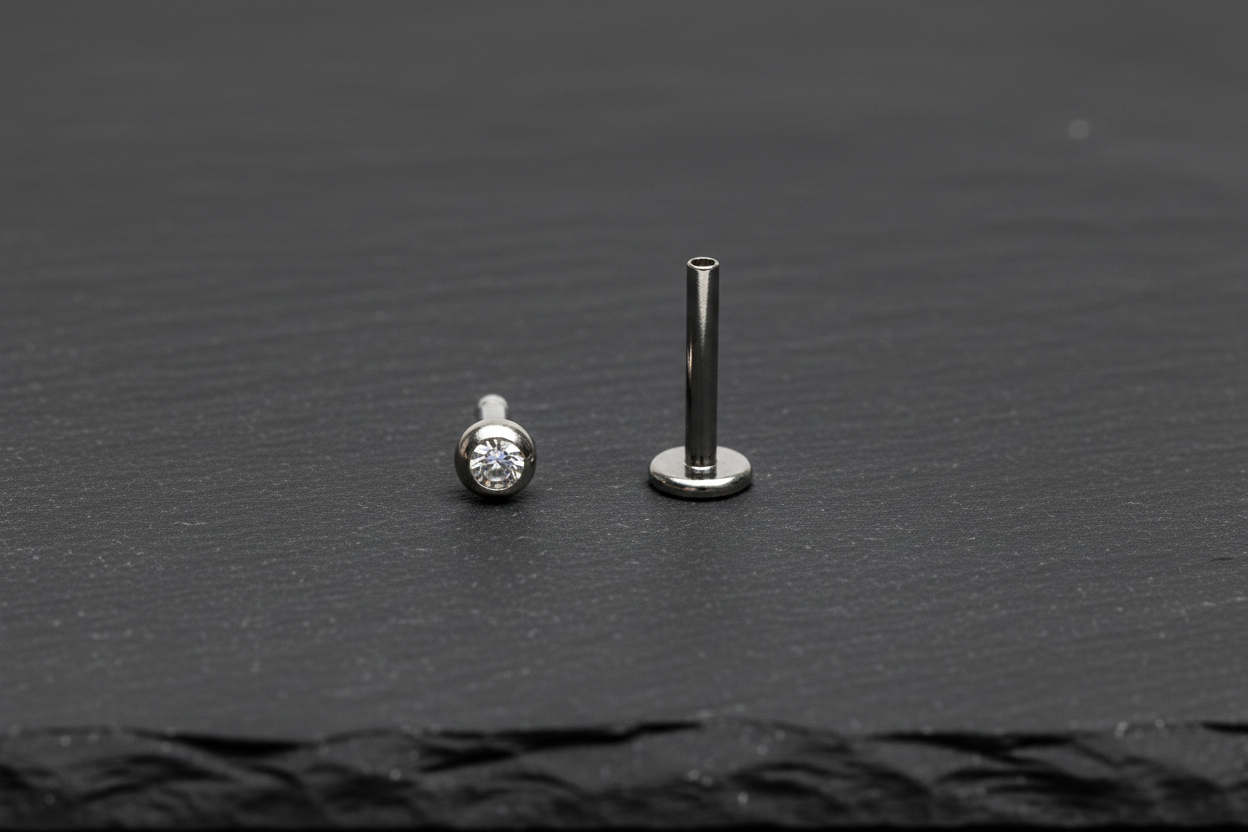 CZ Gem Ball Labret Stud