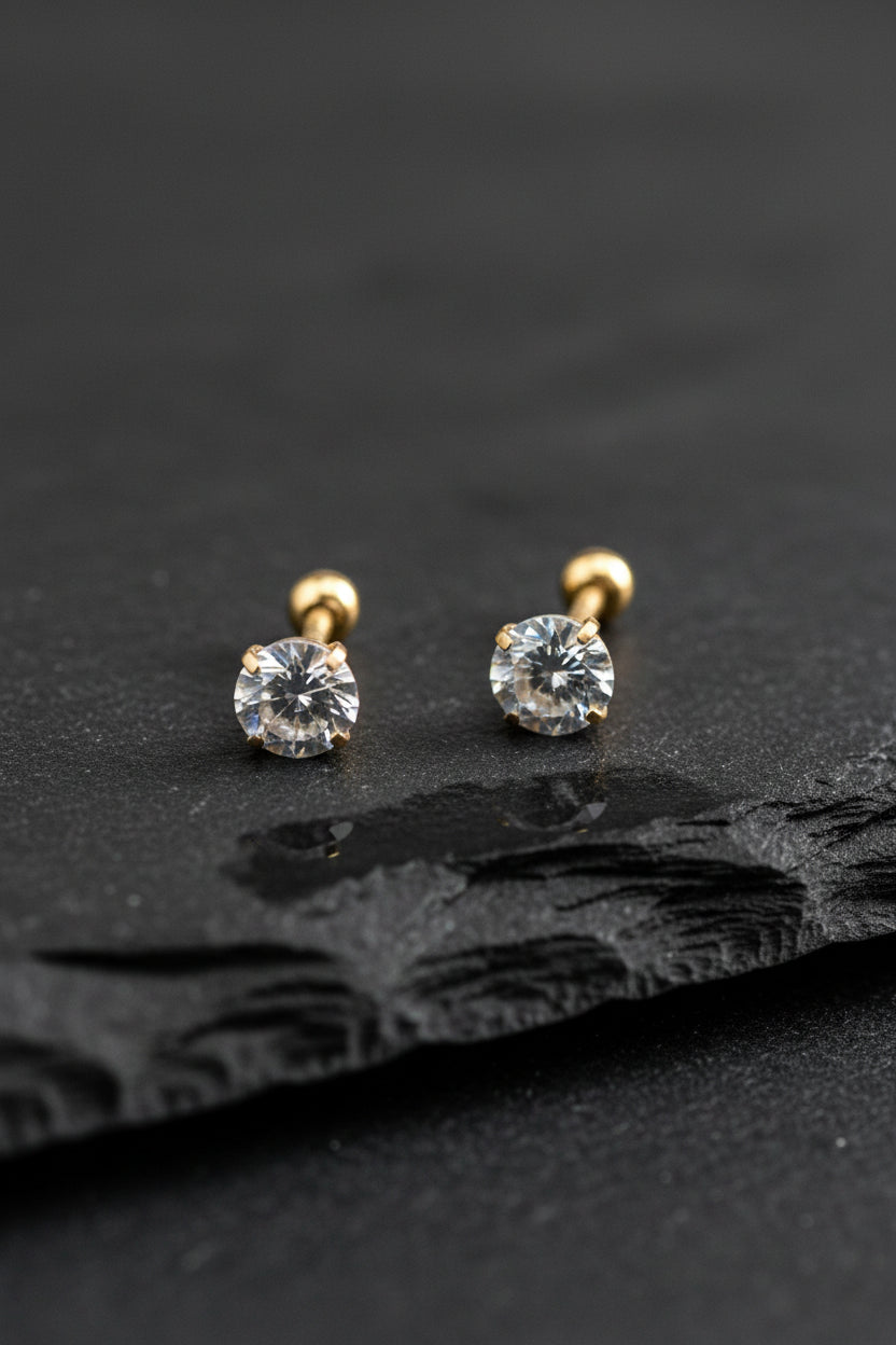 Classic PVD Gem Stud Pairs