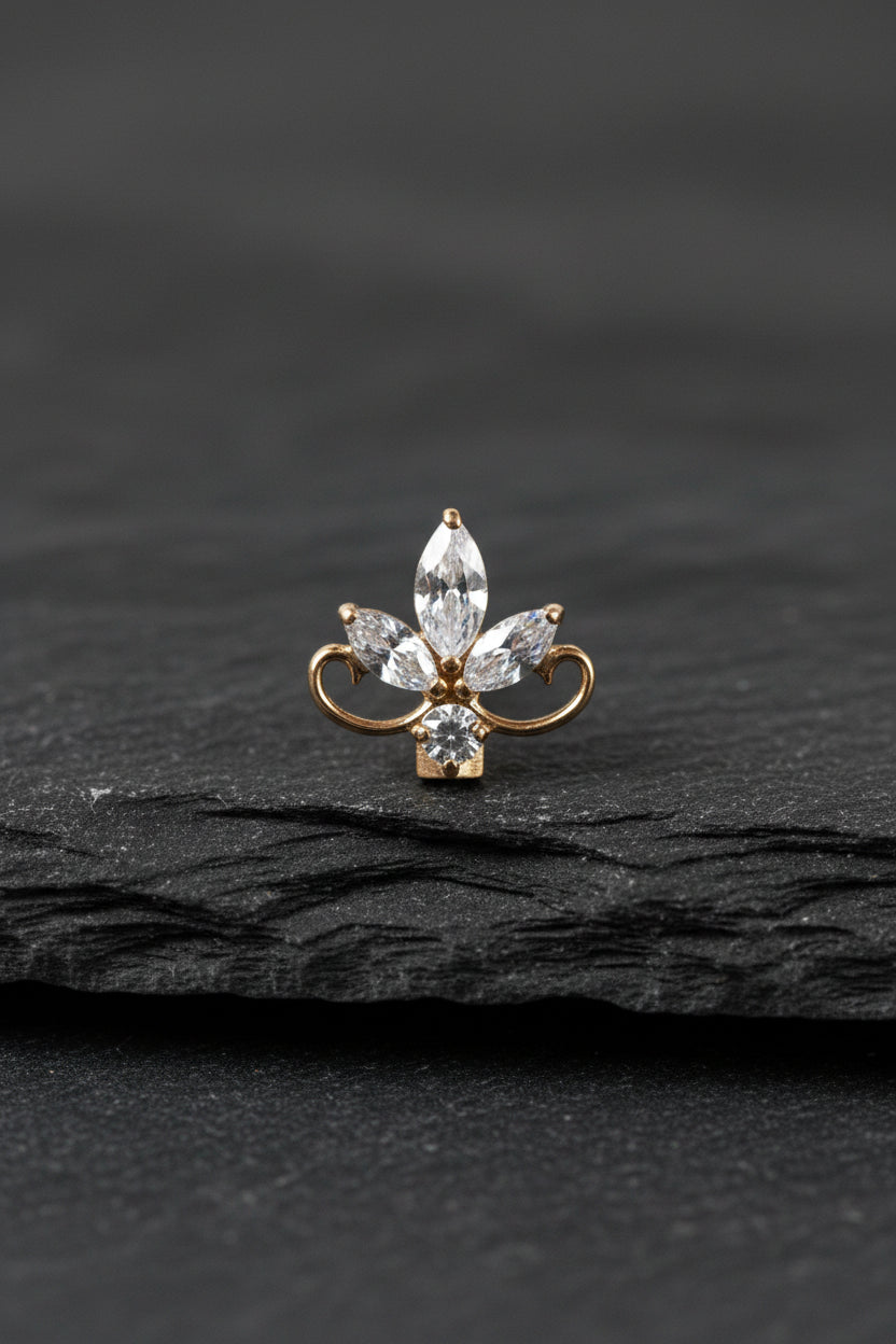 Royale PVD Internally Threaded Gem Stud