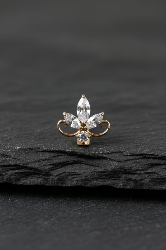 Royale PVD Internally Threaded Gem Stud