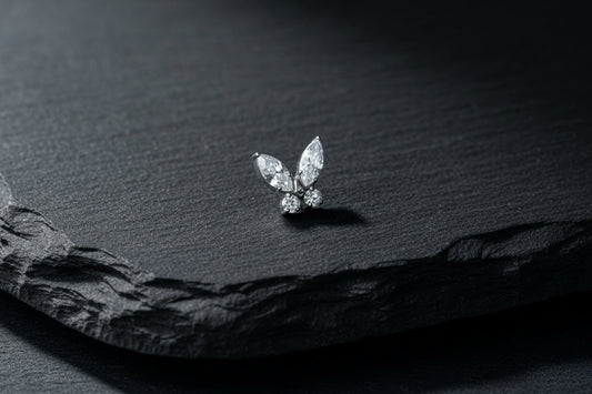 Butterfly CZ Gem Titanium Dermal Top