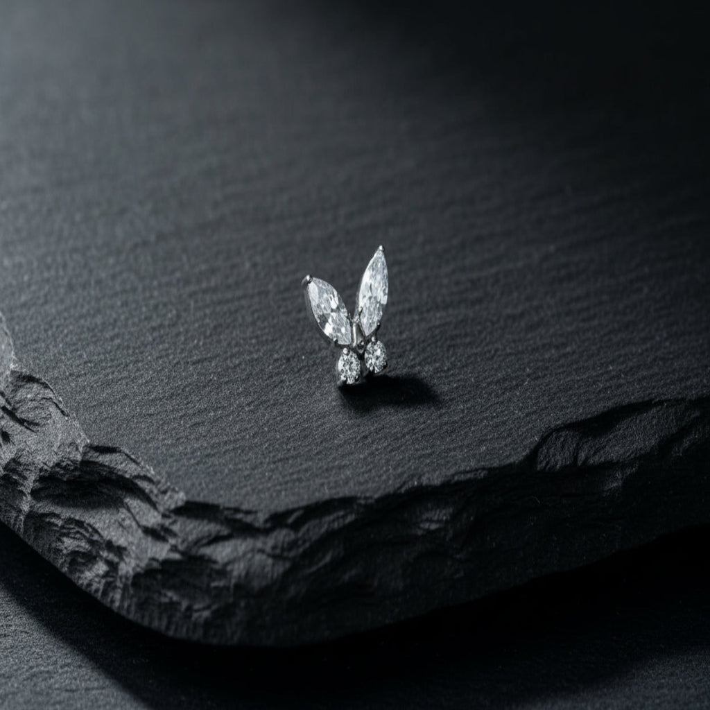 Butterfly CZ Gem Dermal Top
