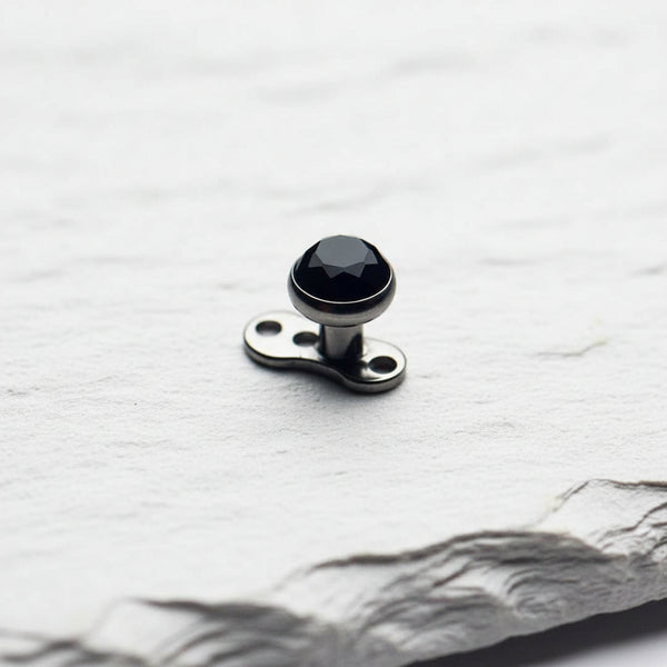 Black Flat Disc Dermal Top