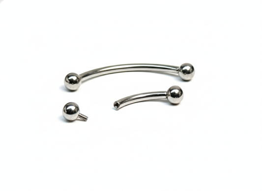 Internally Threaded Curved Barbells (WITH BALLS) (16G)