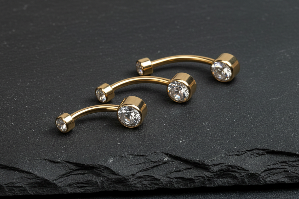 Clásicos — Piercing de titanio Gem Duo para ombligo