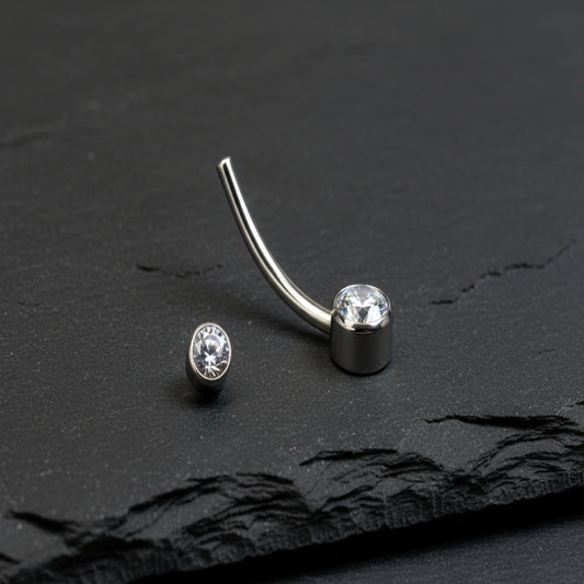 Clásicos — Piercing de titanio Gem Duo para ombligo