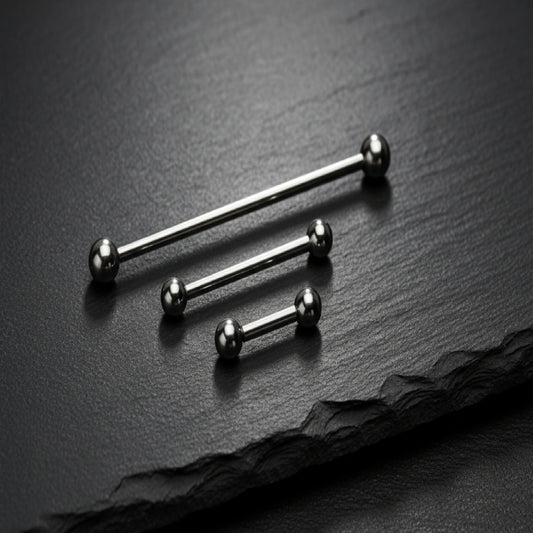 Internally Threaded Barbell with Balls | Nipple | Industrial | Tongue | Bridge