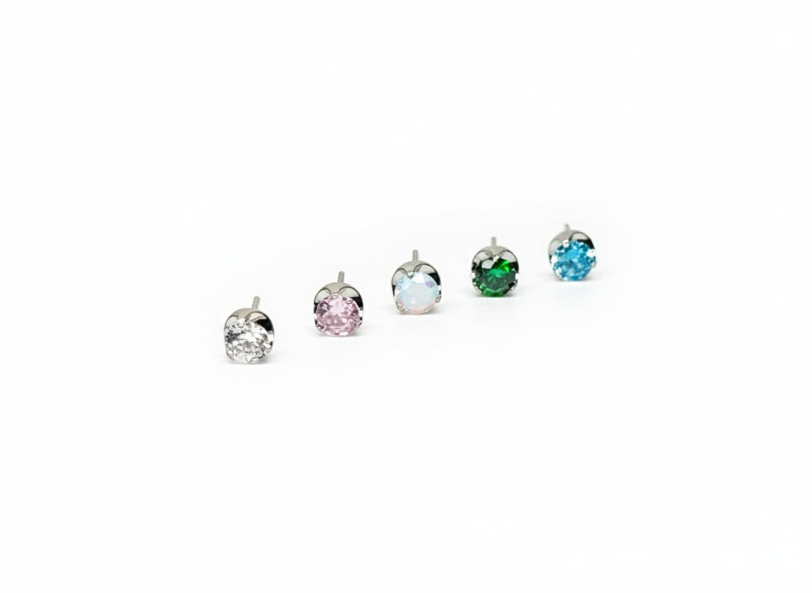 Collection Aura — Embout sans filetage en oxyde de zirconium 4 griffes