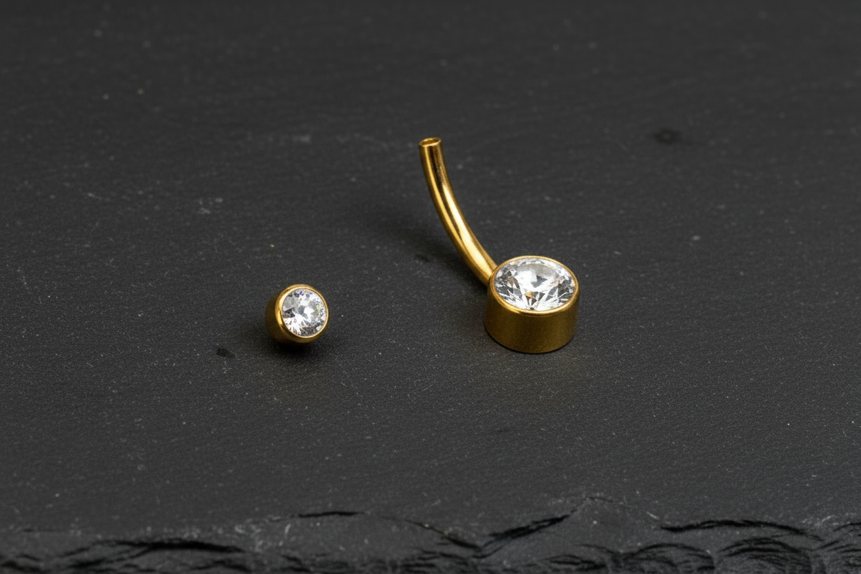 Clásicos — Piercing de titanio Gem Duo para ombligo