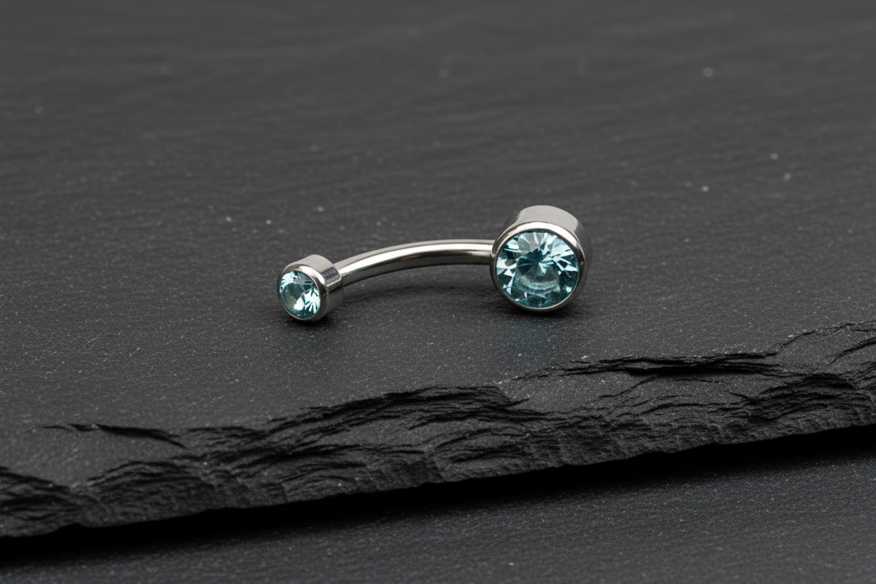 Classique — Barre de nombril Titanium Gem Duo