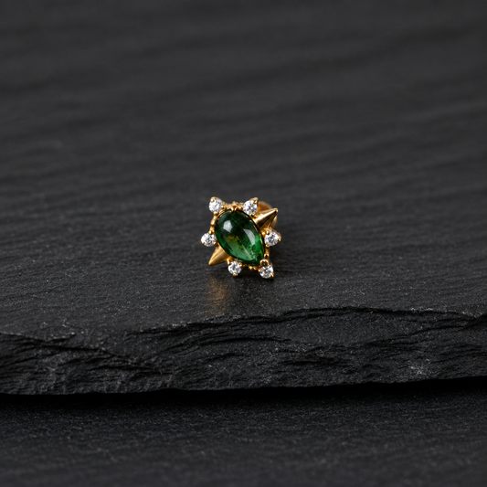 Pura PVD Internally Threaded End on black rock