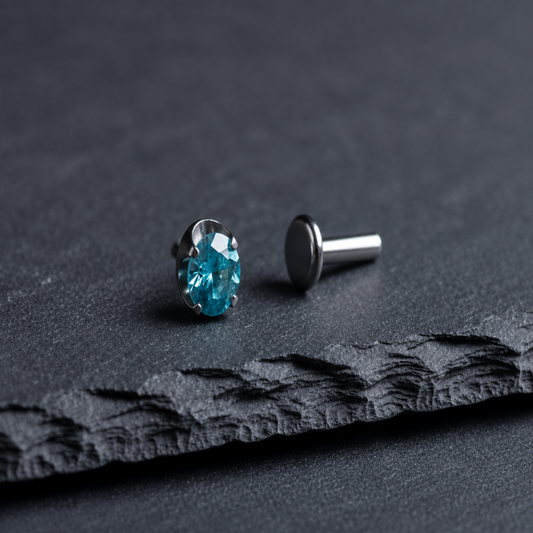 Baby Blue Prong CZ Threadless End product image
