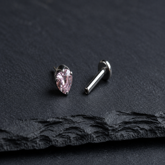 Pink Prong CZ Threadless Jewelry product image