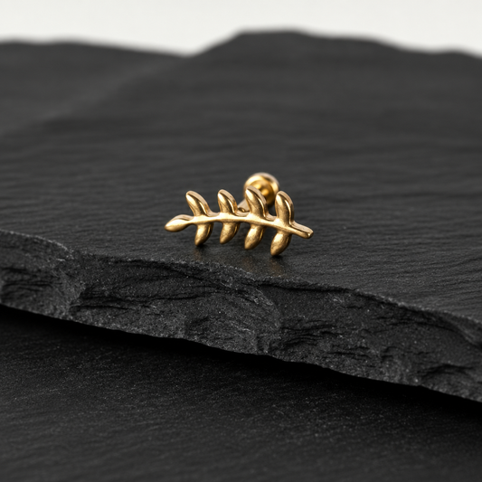 Laurel PVD Internally Threaded End on black rock