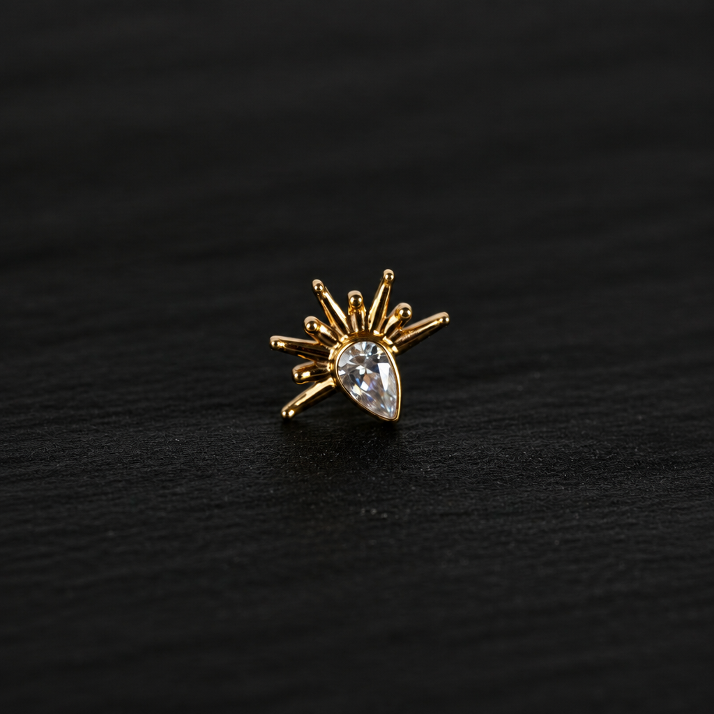 Astra PVD Internally Threaded Stud on black rock