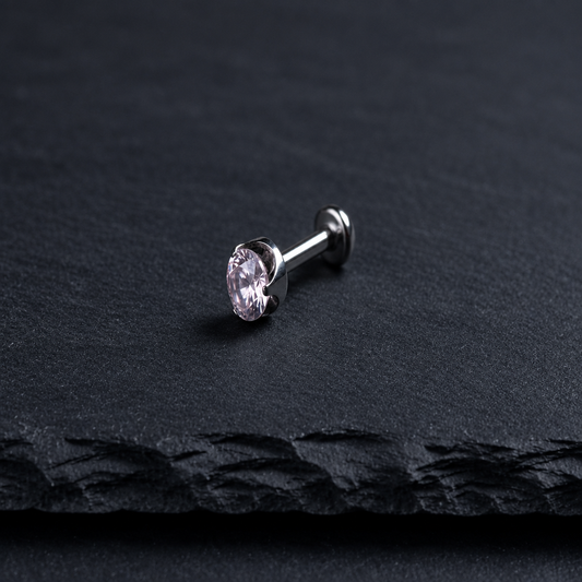Pink Prong CZ Threadless Jewelry product image