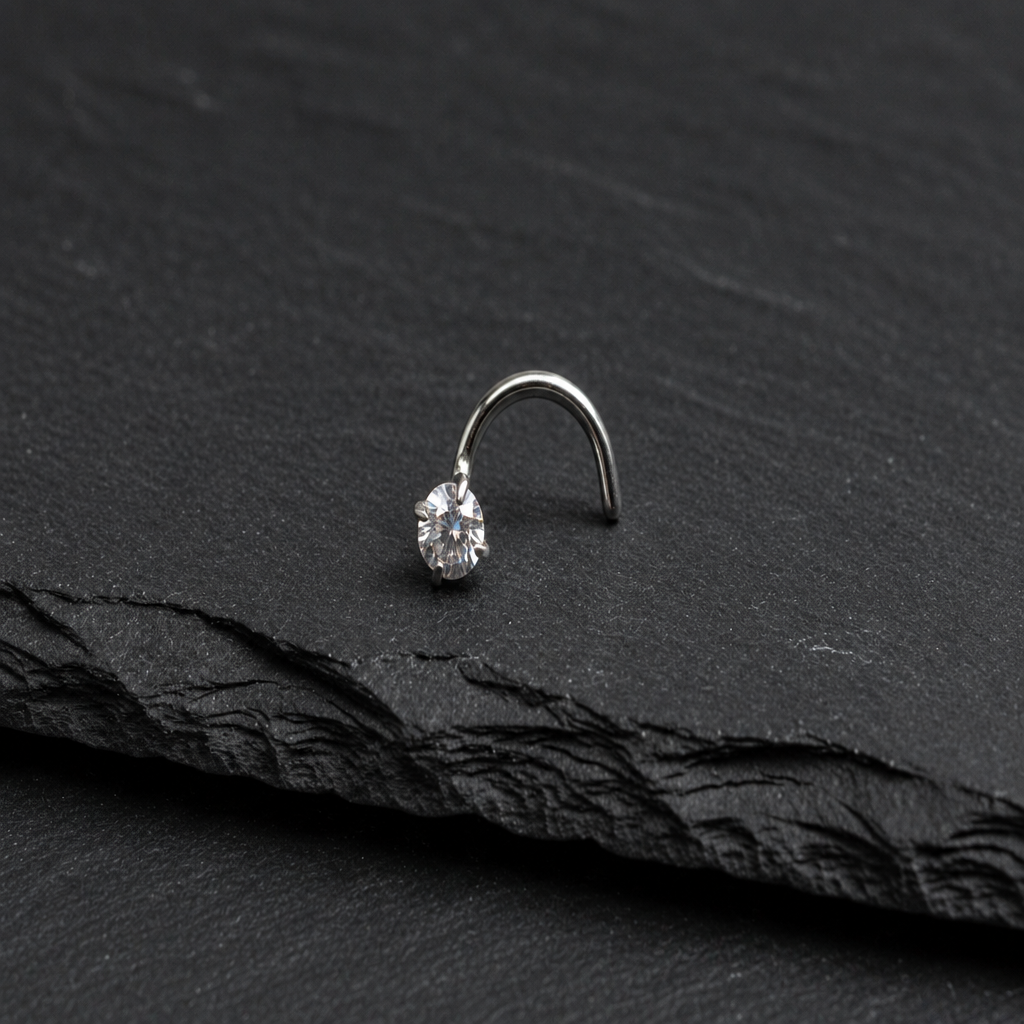 CZ Nostril Screw Prong Bezel Set product image