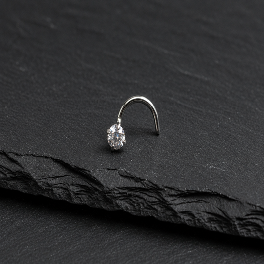 CZ Nostril Screw Prong Bezel Set product image