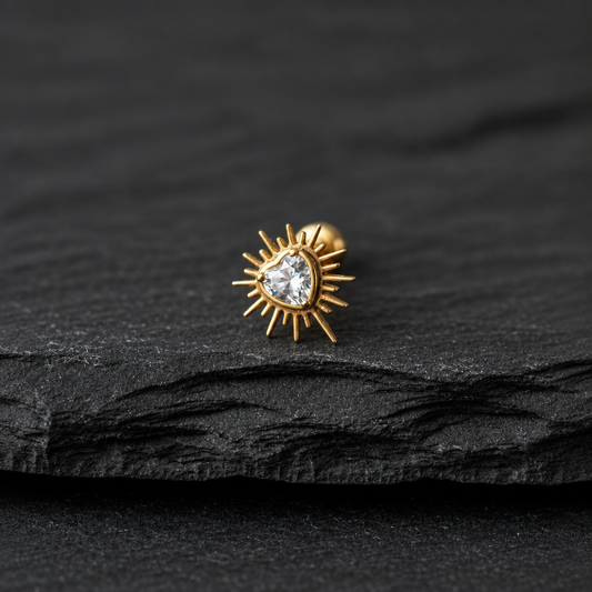 Auriel PVD Internally Threaded End on black rock