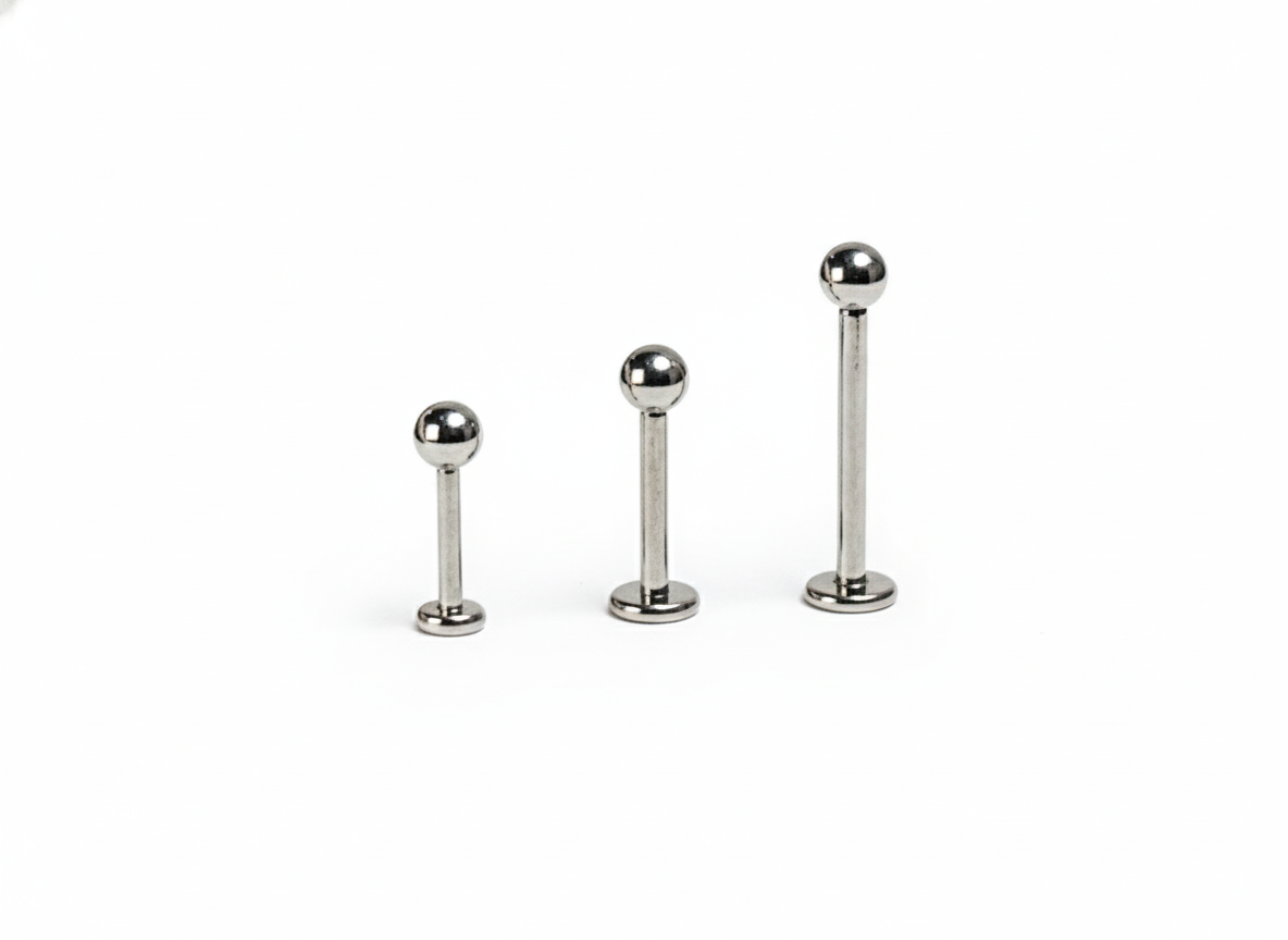 Internally Threaded Labret/Flatbacks (WITH BALL) (18G - 16G)