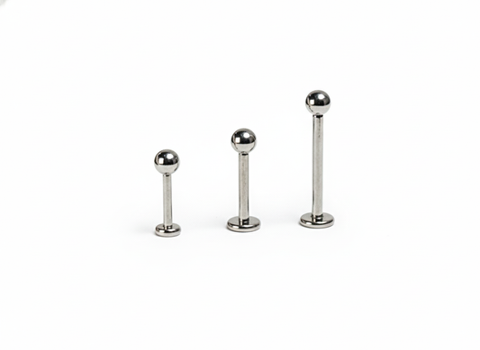 Internally Threaded Labret/Flatbacks (WITH BALL) (18G - 16G)