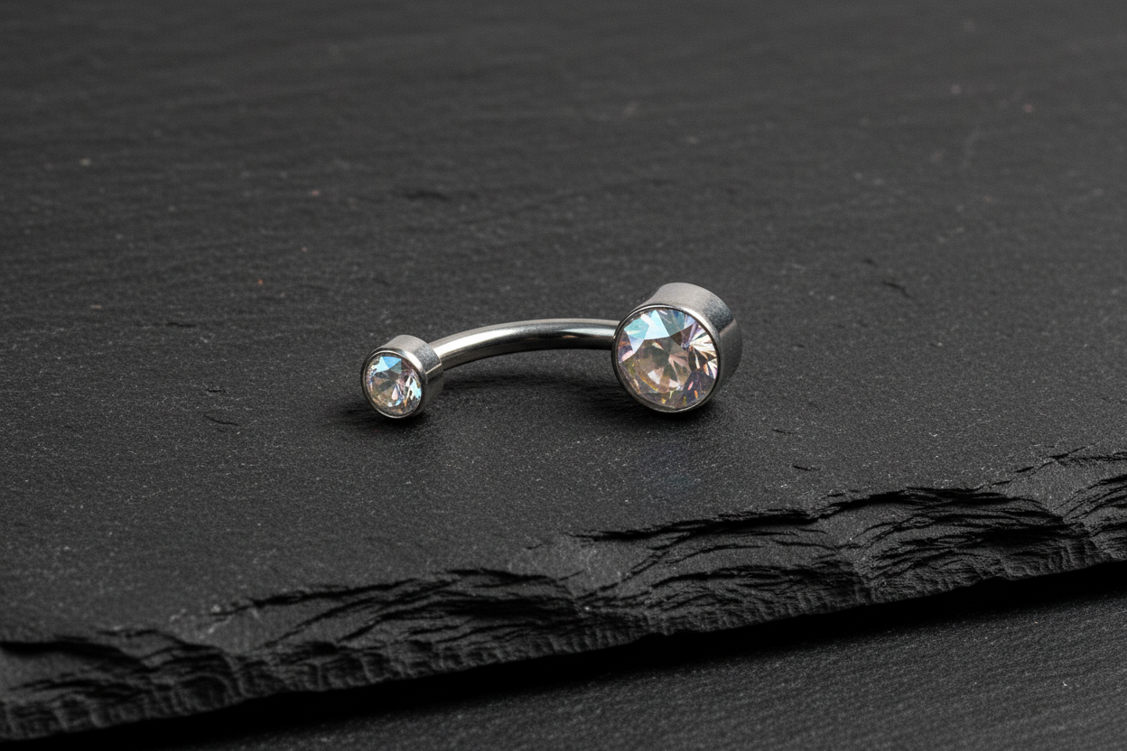 Clásicos — Piercing de titanio Gem Duo para ombligo