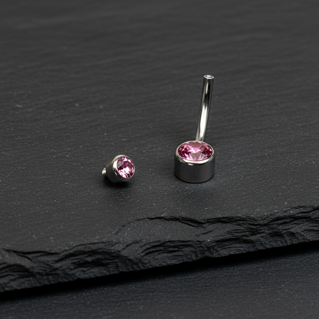 Classique — Barre de nombril Titanium Gem Duo