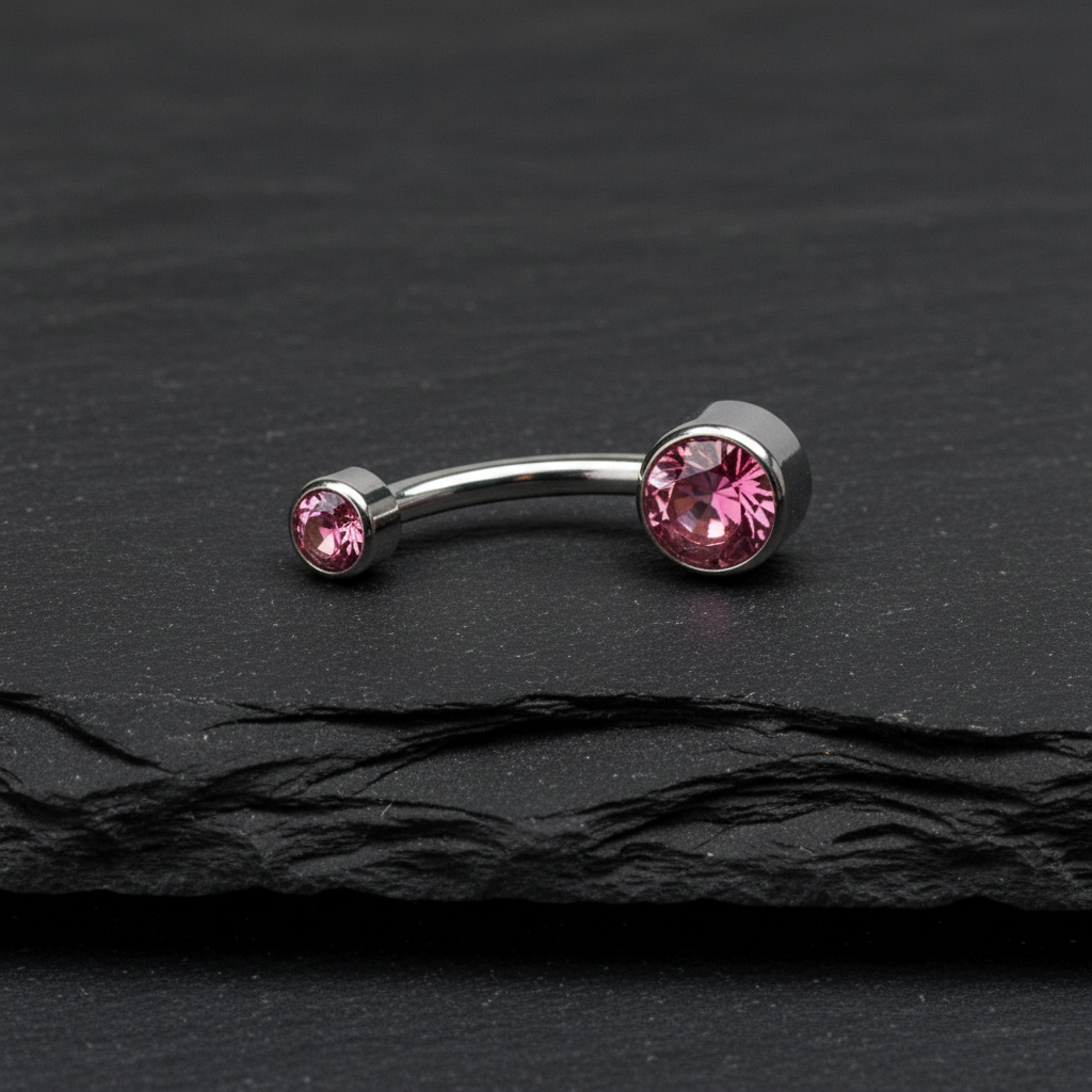 Classique — Barre de nombril Titanium Gem Duo
